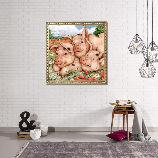5D DIY Full Drill Diamond Painting Pink Pig Cross Stitch Embroidery Craft